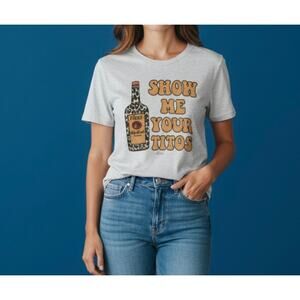 Show Me Your Titos Canvas Light Gray Graphic Tee Unisex Small